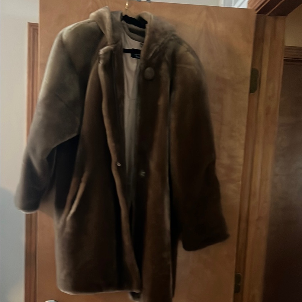 Luxurious Brown Faux Fur Coat